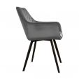 KICK KARL Velvet Dining Chair - Dark Grey