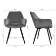 KICK KARL Velvet Dining Chair - Dark Grey