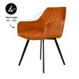 KICK KARL Velvet Dining Chair - Orange