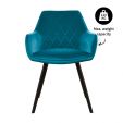 KICK KARL Velvet Dining Chair - Blue