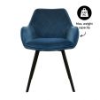 KICK KARL Velvet Dining Chair - Dark Blue