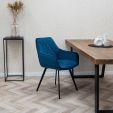 KICK KARL Velvet Dining Chair - Dark Blue