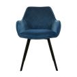 KICK KARL Velvet Dining Chair - Dark Blue