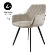 KICK KARL Velvet Dining Chair - Champagne