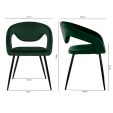 Kick Lenn Dining Chair - Velvet - Dark Green