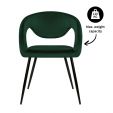 Kick Lenn Dining Chair - Velvet - Dark Green