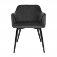 KICK MATZ Dining Chair - Velvet - Dark Grey