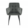 Kick Rev Dining Chair - Velvet - Dark Grey