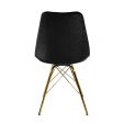 KICK Velvet Bucket Chair Black - Gold Frame - Black