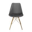 KICK Velvet Bucket Chair Dark Grey - Gold Frame - Dark Grey