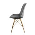 KICK Velvet Bucket Chair Dark Grey - Gold Frame - Dark Grey