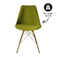 KICK Velvet Bucket Chair Green - Gold Frame - Green