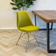 KICK Velvet Bucket Chair Green - Gold Frame - Green