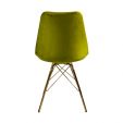KICK Velvet Bucket Chair Green - Gold Frame - Green