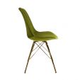 KICK Velvet Bucket Chair Green - Gold Frame - Green