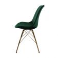 KICK Velvet Bucket Chair Dark Green - Gold Frame - Dark Green