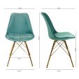 KICK Velvet Bucket Chair Mint Green - Gold Frame - Mint Green