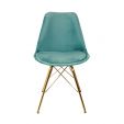 KICK Velvet Bucket Chair Mint Green - Gold Frame - Mint Green