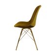 KICK Velvet Bucket Chair Gold - Gold Frame - Gold