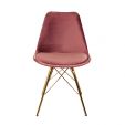 KICK Velvet Bucket Chair Pink - Gold Frame - Pink