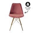 KICK Velvet Bucket Chair Pink - Gold Frame - Pink