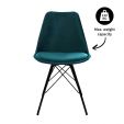 KICK Velvet Bucket Chair - Blue - Blue