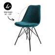 KICK Velvet Bucket Chair - Blue - Blue