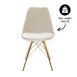 KICK Velvet Bucket Chair Champagne - Gold Frame - Champagne