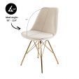 KICK Velvet Bucket Chair Champagne - Gold Frame - Champagne