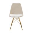 KICK Velvet Bucket Chair Champagne - Gold Frame - Champagne