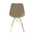 KICK Velvet Bucket Chair Taupe - Gold Frame - Taupe