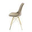 KICK Velvet Bucket Chair Taupe - Gold Frame - Taupe