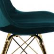 KICK Velvet Bucket Chair Blue - Gold Frame - Blue