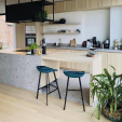 KICK FINN Bar Stool Low - Velvet - Blue