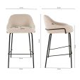 Kick Bar stool Sepp - Bouclé - Beige