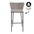 Kick bar stool Bo - Grey