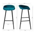 Kick Bar Stool Finn - 80cm - Blue