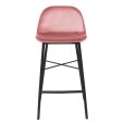KICK JEFF Bar Stool - Velvet - Pink