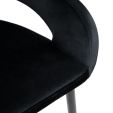 Kick bar stool Lenn - Velvet - Black