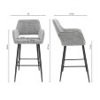 Kick Bar Stool Youri - Grey