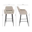 Kick Bar Stool Youri - Taupe