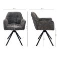 Kick swivel chair Luc - Dark Grey