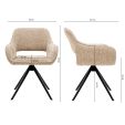 Kick swivel chair Nori - Champagne
