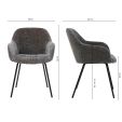 Kick dining chair Arda - Dark Grey