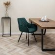 KICK KARL Velvet Dining Chair - Dark Green