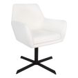 Kick swivel chair Viktor Boucle - White