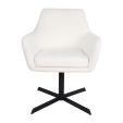 Kick swivel chair Viktor Boucle - White