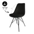 KICK Velvet Bucket Chair - Black - Black