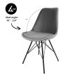 KICK Velvet Bucket Chair - Grey - Grey
