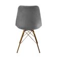 KICK Velvet Bucket Chair Grey - Gold Frame - Grey